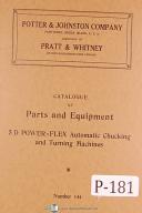 Potter & Johnston-Pratt & Whitney-Whitney-Potter & Johnston, Pratt Whitney, 5D & 5DLX Chucking & Turning Parts Manual 1949-5D-5DLX-01